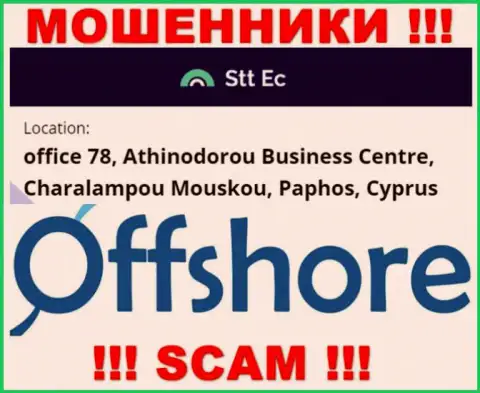 Очень рискованно работать, с такими мошенниками, как компания СТТ ЕС, так как сидят они в оффшорной зоне - office 78, Athinodorou Business Centre, Charalampou Mouskou, Paphos, Cyprus