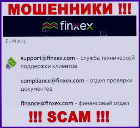 В разделе контактной инфы internet мошенников Finxex, предоставлен вот этот е-майл для обратной связи с ними