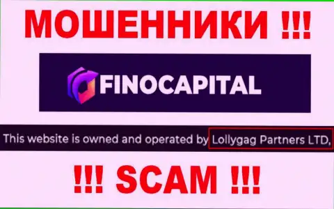 Инфа об юридическом лице FinoCapital, ими является компания Lollygag Partners LTD