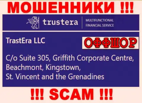 Сюите 305, Корпоративный центр Гриффита, Бичмонт, Кингстаун, Сент-Винсент и Гренадины - оффшорный юридический адрес мошенников Trustera, размещенный у них на сайте, ОСТОРОЖНЕЕ !!!