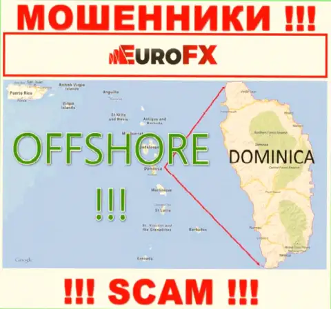 Доминика - офшорное место регистрации мошенников Euro FX Trade, размещенное у них на сайте