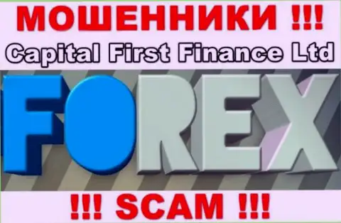 Во всемирной сети internet прокручивают делишки мошенники Capital First Finance, тип деятельности которых - FOREX