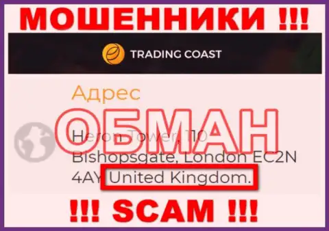 Правдивую информацию об юрисдикции Trading-Coast Com на их официальном веб-портале вы не сможете отыскать