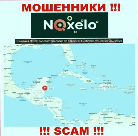 ЖУЛИКИ Noxelo крадут депозиты наивных людей, располагаясь в офшоре по следующему адресу: 13 Euphrates Ave, Belize City, Belize