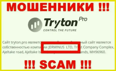 Сведения об юридическом лице Tryton Pro - им является контора Jerminus LTD