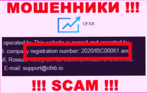 Номер регистрации, который принадлежит компании ОФХБ Ио - 2020/IBC00061