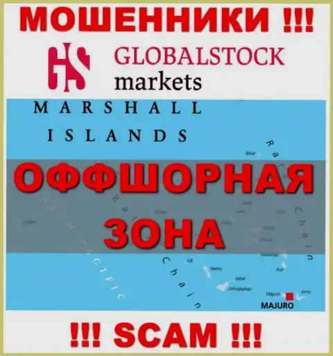 GlobalStockMarkets находятся на территории - Marshall Islands, избегайте совместного сотрудничества с ними