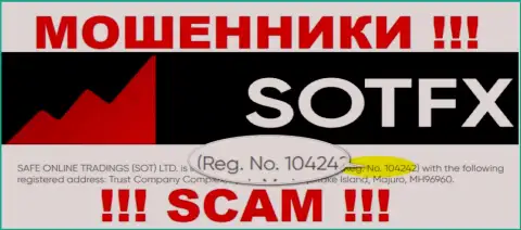 Как указано на официальном онлайн-ресурсе мошенников SotFX Com: 10424 - это их номер регистрации