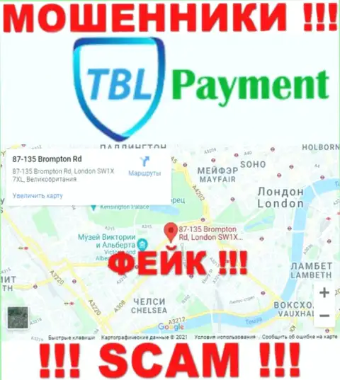 С обманной конторой TBL Payment не связывайтесь, данные относительно юрисдикции ложь