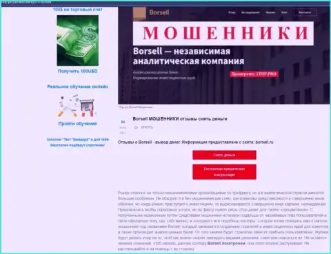 Обзор scam-компании Borsell - это ВОРЫ !