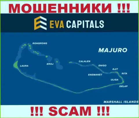 С EvaCapitals не нужно совместно работать, место регистрации на территории Маршалловы Острова, Маджуро