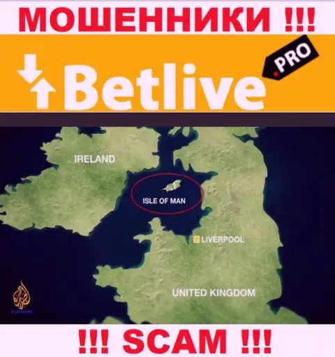 Bet Live находятся в офшорной зоне, на территории - Isle of Man