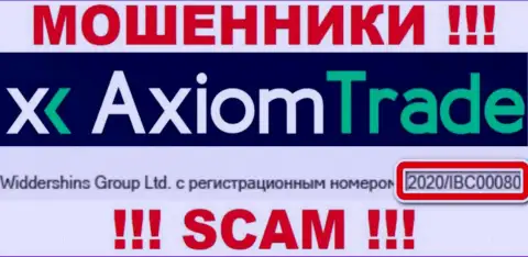 Номер регистрации internet-мошенников Axiom-Trade Pro, с которыми опасно совместно работать - 2020/IBC00080