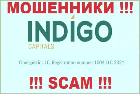 Номер регистрации еще одной жульнической организации IndigoCapitals - 1004 LLC 2021