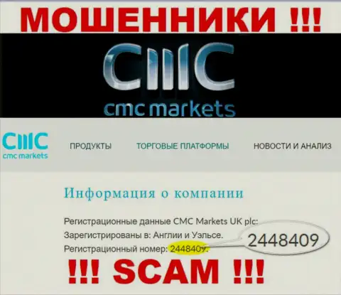 ЛОХОТРОНЩИКИ CMC Markets как оказалось имеют регистрационный номер - 2448409