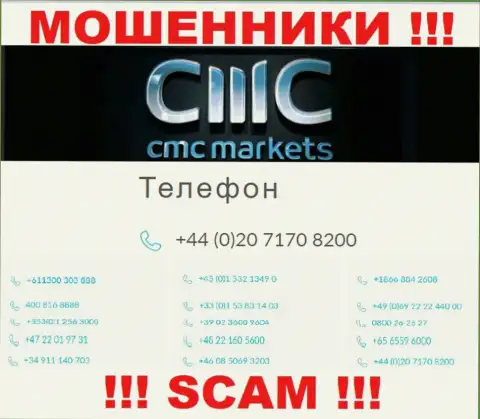 Ваш номер телефона попал в грязные лапы internet-мошенников CMC Markets - ожидайте звонков с разных номеров телефона