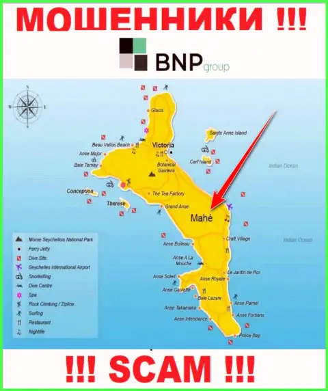 БНПЛтд Нет имеют регистрацию на территории - Mahe, Seychelles, избегайте сотрудничества с ними