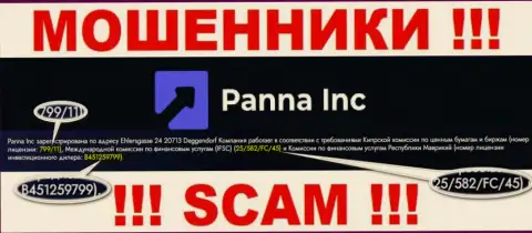 Мошенники PannaInc профессионально надувают клиентов, хотя и разместили лицензию на сайте