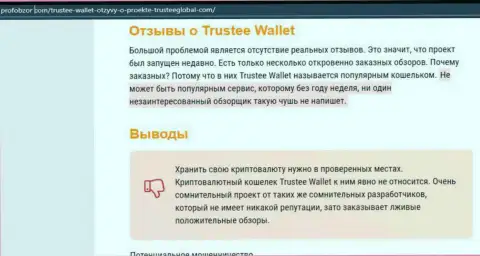 Trustee Wallet - это ШУЛЕРА !!! Присваивают финансовые вложения доверчивых людей (обзор)