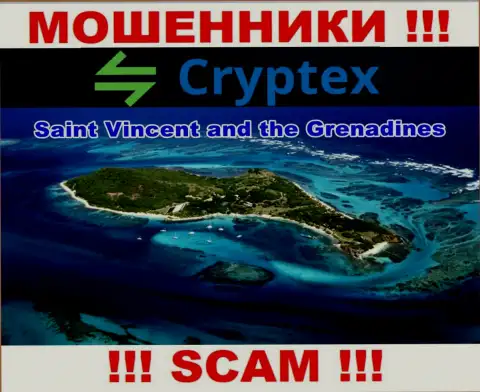 Из компании Криптекс Нет финансовые средства возвратить невозможно, они имеют офшорную регистрацию: Сент-Винсент и Гренадины