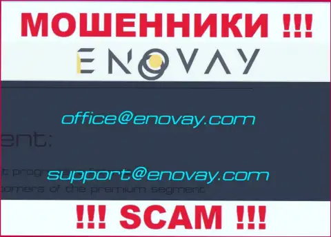 Электронный адрес, который интернет-мошенники ЭноВей разместили на своем официальном web-портале