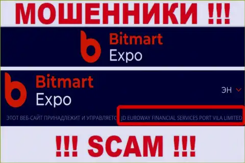 Данные об юридическом лице интернет мошенников Bitmart Expo