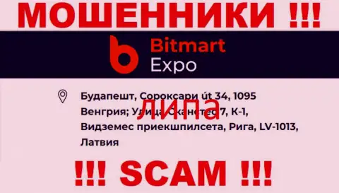 Адрес компании Bitmart Expo фиктивный - связываться с ней опасно