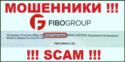 Разводняк Fibo Group Ltd имеет регистрацию на территории - Британские Виргинские Острова