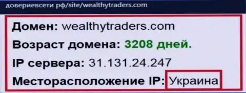 Украинское место регистрации дилинговой компании Wealthy Traders, согласно справочной инфы web-ресурса довериевсети рф