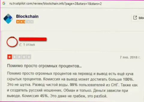 Blockchain - это обманный крипто кошелек, будьте крайне осторожны (неодобрительный комментарий)